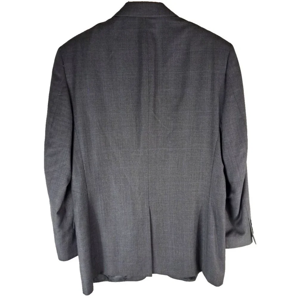 Mens Jos A Bank Signature Blazer Sports Coat Wool Blue Gray Plaid Career 44L